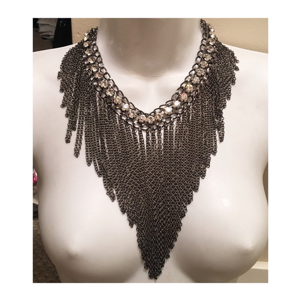 Vintage Crystal Chain Necklace Burning Man Goddess - Picture 1 of 4